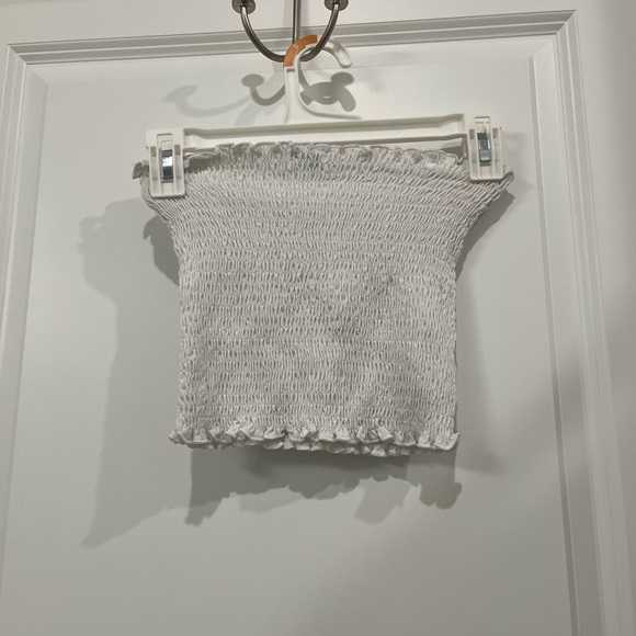 White Ruched Tube Top - Picture 3 of 4